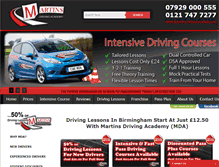 Tablet Screenshot of martins-driving-academy.com